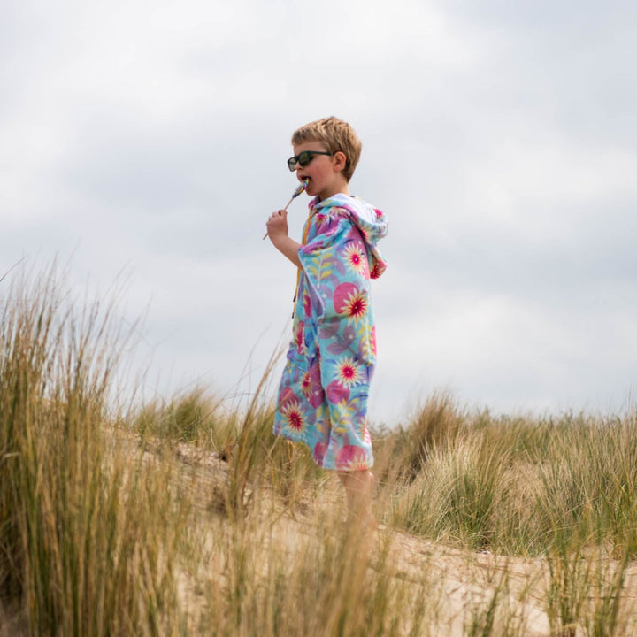 Flowers surf ponchos kids beach 
