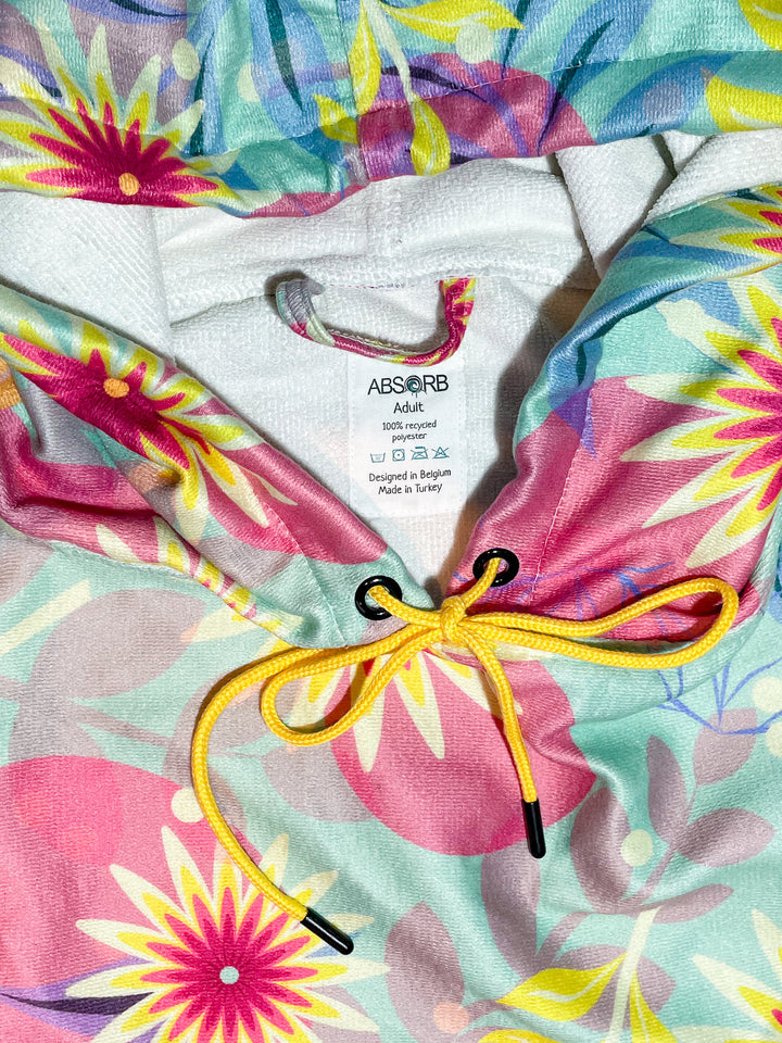 Reissurfponcho BLOEMEN volwassene