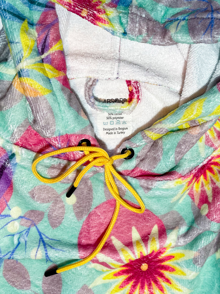 Surf poncho FLOWERS adult