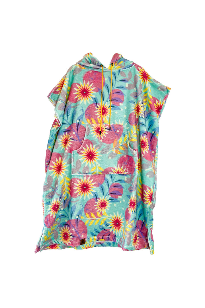 Surf poncho FLOWERS adult
