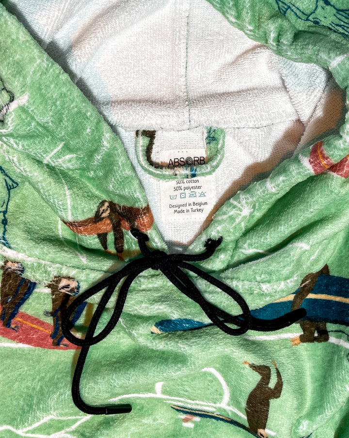 Surfing sloths lavaterart surfponcho junior surf poncho