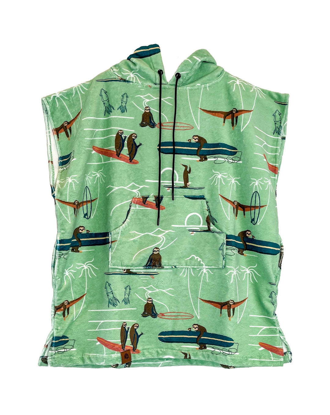 Surfing sloths lavaterart surfponcho junior surf poncho