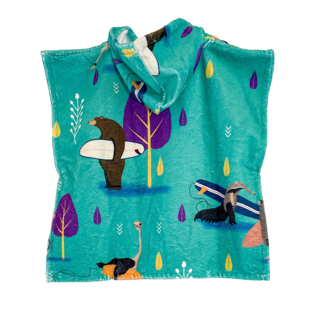 Surfing animals lavaterart surf poncho kids