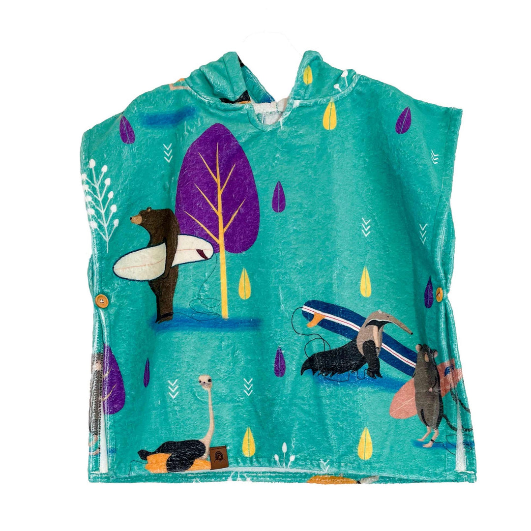 Surfing animals lavaterart surf poncho kids